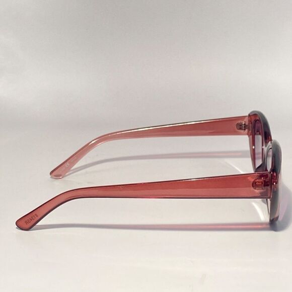 0834 Reading Sunglasses 2.00 Clear Cranberry Sweetheart Frames Purple Lenses NWT - Picture 5 of 8